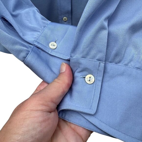 Dorce Vintage 70s Womens Light Blue Button-Up Long Sleeve Shirt Blouse Top 16 - Picture 3 of 9